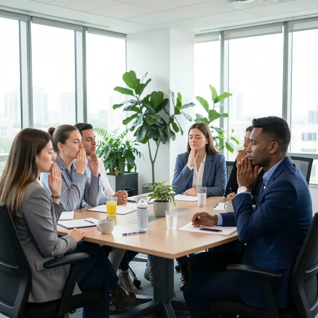 Group seated in a conference room discussion